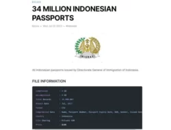 Diduga 34 juta data paspor Indonesia diretas